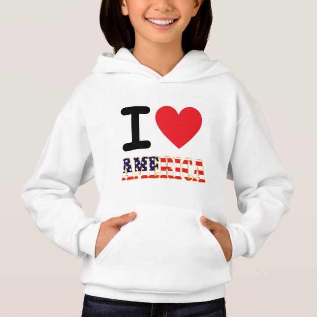 Ich liebe Amerika Hoodie (Vorderseite)