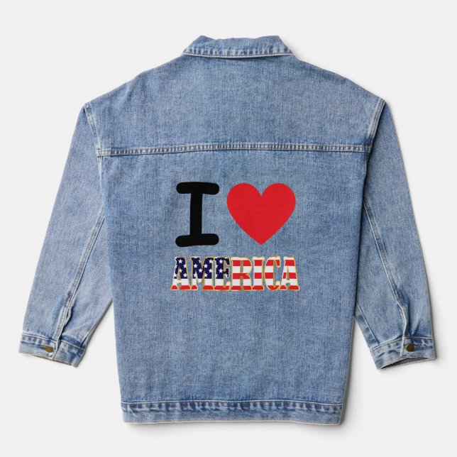 Ich liebe Amerika Jeansjacke (Rückseite)