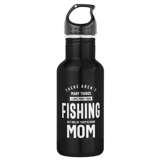 Ich Liebe Angeln. Ich Liebe als Mama Edelstahlflasche (Vorderseite)