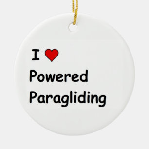 Ich liebe angetriebenes Paragleiten Keramik Ornament