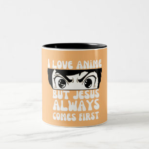 Ich Liebe Anime, aber Jesus kommt zuerst Christlic Zweifarbige Tasse