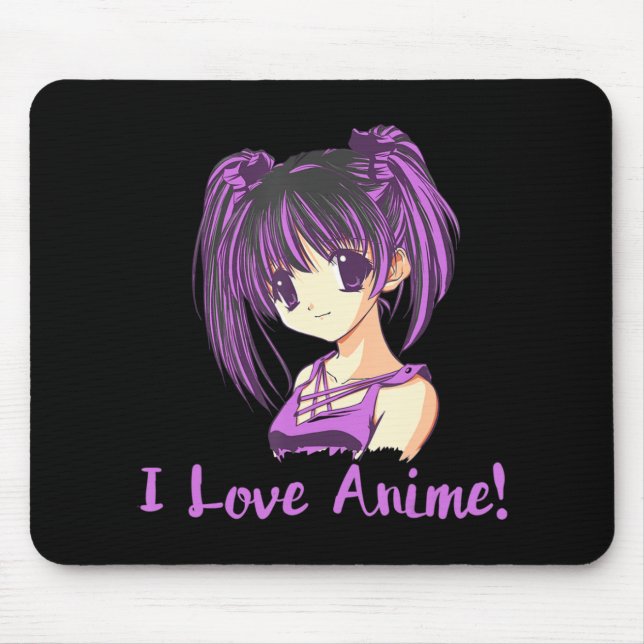 Ich Liebe Anime! Anime Girl otaku Manga Mousepad (Vorne)