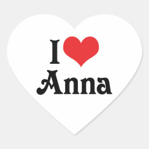 Ich liebe Anna Herz-Aufkleber
