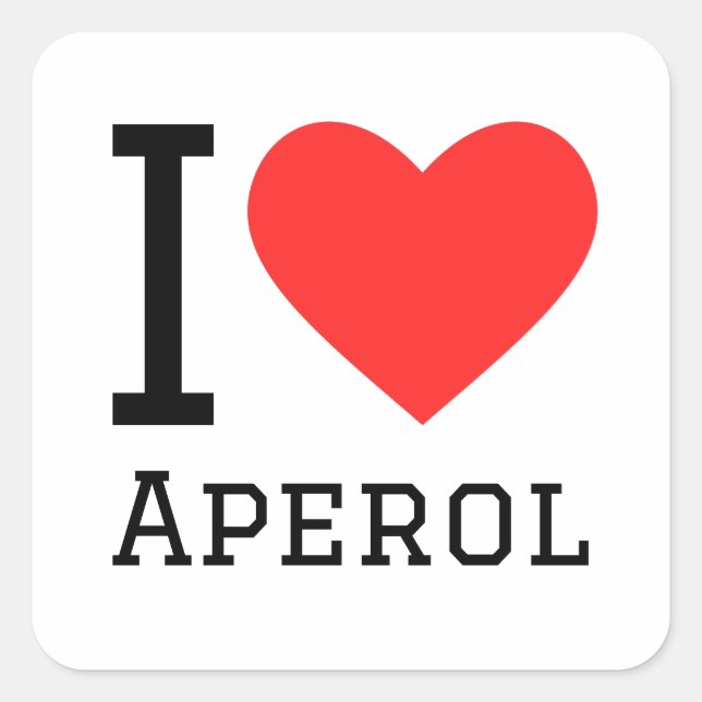 Ich Liebe Aperol Quadratischer Aufkleber (Vorderseite)