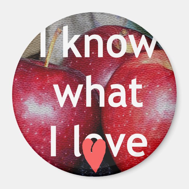 Ich Liebe Äpfel mit Mitgefühl Magnet (Vorne)