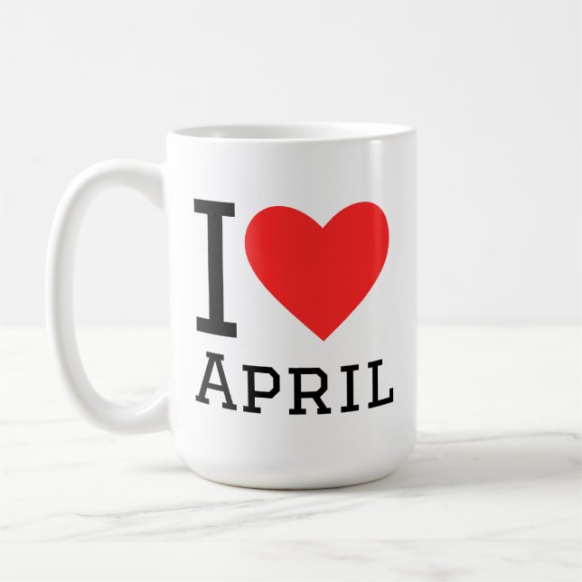 Ich liebe April  Kaffeetasse (Links)