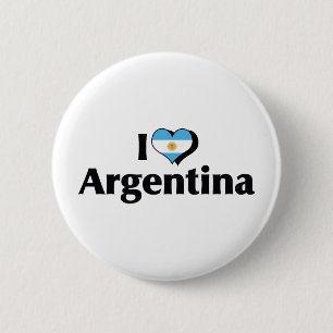 Ich liebe Argentinien-Flagge Button
