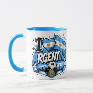 Ich liebe Argentinien Fußball Design   Argentinien Tasse