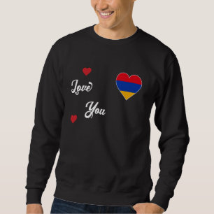 Ich Liebe Armenien mit armenischer Flagge im Herze Sweatshirt