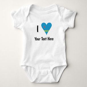 Ich liebe (Aruba-Herzflagge) Personalisiert Baby Strampler