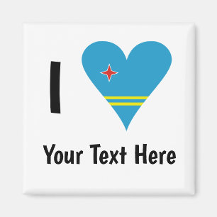 Ich liebe (Aruba-Herzflagge) Personalisiert Magnet