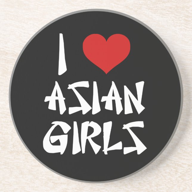 Ich Liebe Asiatische Mädchen Getränkeuntersetzer (Vorne)