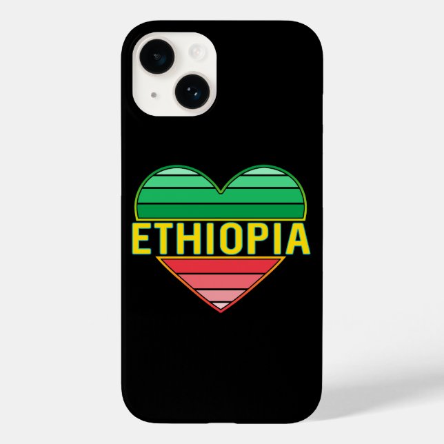 Ich Liebe Äthiopien, äthiopisches Herz Case-Mate iPhone 14 Hülle (Rückseite)