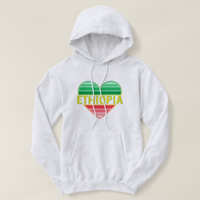Ich Liebe Äthiopien, äthiopisches Herz Hoodie (Design vorne)