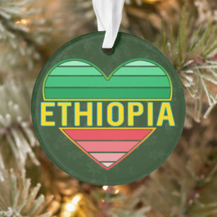 Ich Liebe Äthiopien, äthiopisches Herz Ornament