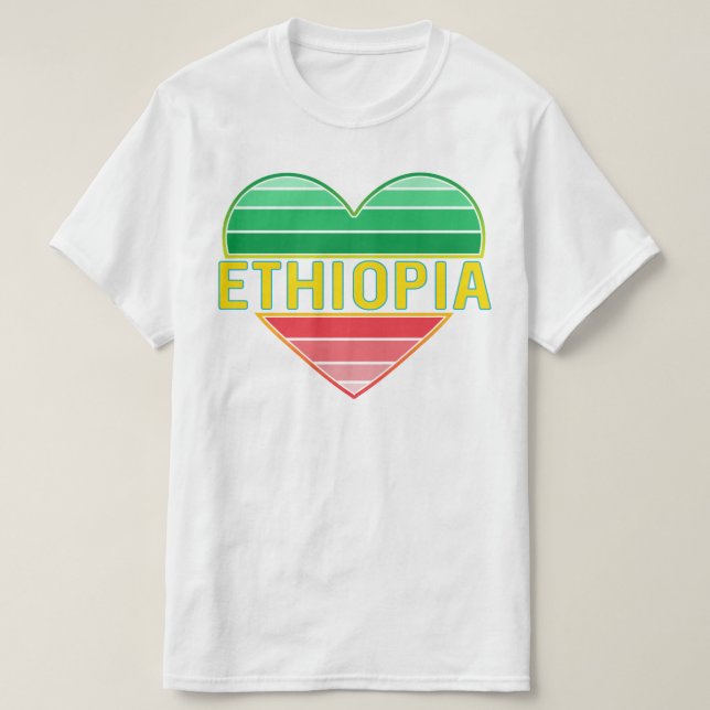 Ich Liebe Äthiopien, äthiopisches Herz T-Shirt (Design vorne)