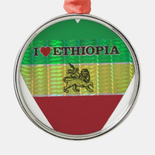 Ich liebe Äthiopien: Flaggenkunst-Motiv Ornament Aus Metall