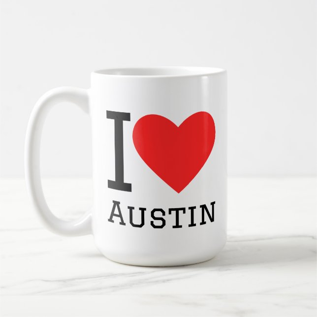 Ich liebe Austin  Kaffeetasse (Links)