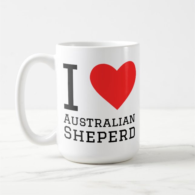 Ich liebe Australian Shepherd  Kaffeetasse (Links)
