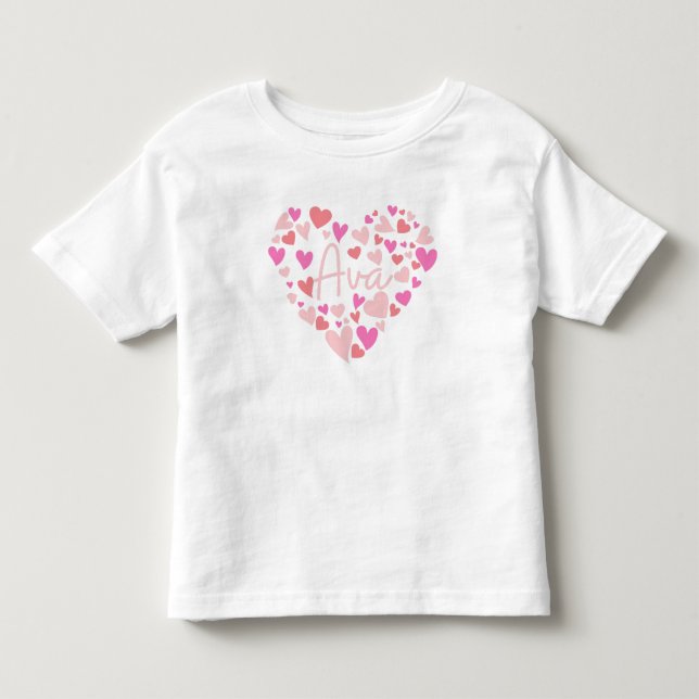 Ich Liebe Ava Herzen in rosa Kleinkind T-shirt (Vorderseite)