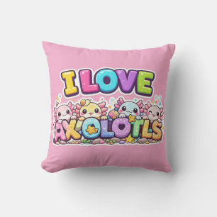 Ich liebe Axolotls Kawaii Kissen