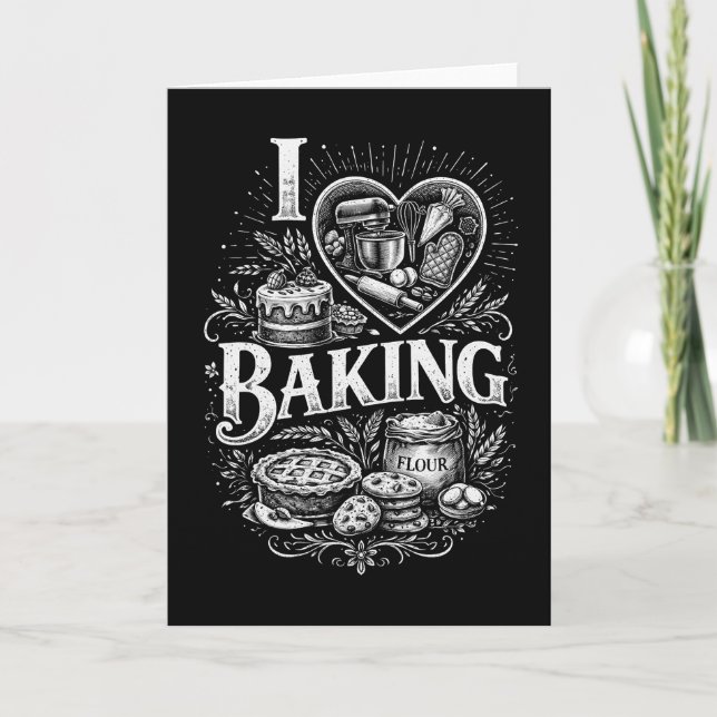 Ich liebe Backen Feiertagskarte (Vorderseite)