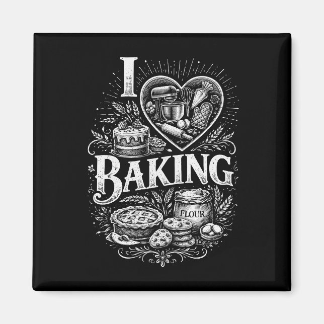 Ich liebe Backen Magnet (Vorne)