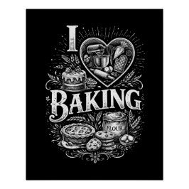 Ich liebe Backen Poster