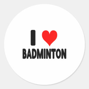 Ich liebe Badminton - Herz Badminton Spieler Court Runder Aufkleber