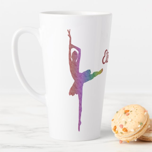 Ich Liebe Ballett mit Silhouette Ballerina Milchtasse (Beispiel)