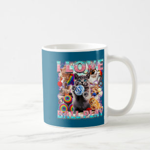 Ich liebe Ballspiel süße Katzen Rolle aus Wolle Kä Kaffeetasse
