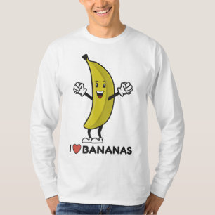 Ich liebe Bananen Lustige glückliche Banane Frucht T-Shirt