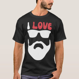 Ich liebe Bart Mädchen T-Shirt