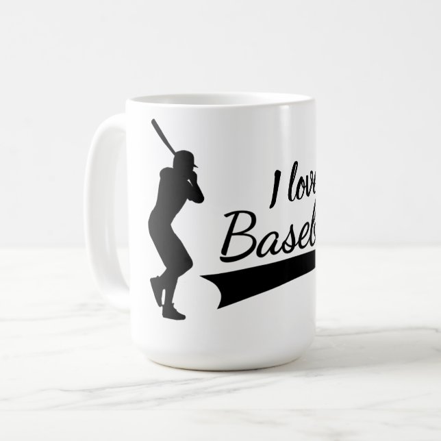 Ich liebe Baseball Kaffeetasse (Vorderseite Links)