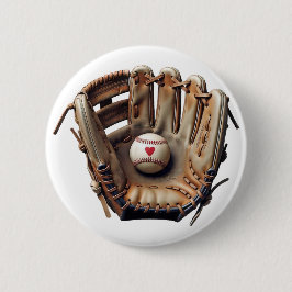 Ich liebe Baseball-Trainer-Handschuh rotes Herz sp Button
