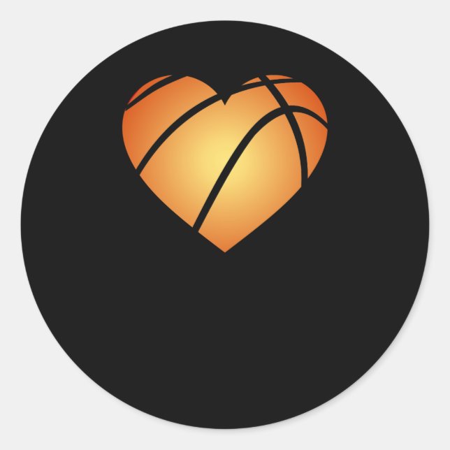 Ich Liebe Basketball Herz Valentinstag Runder Aufkleber (Vorderseite)
