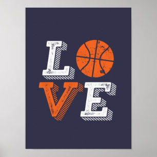 Ich liebe Basketball-Sportspiele Fan Poster