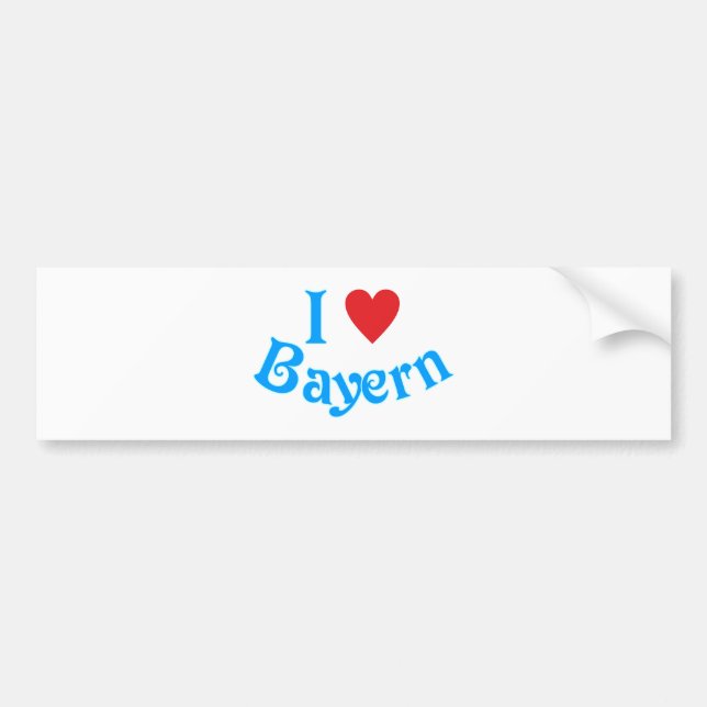 Ich liebe Bayern I love Bavaria Autoaufkleber (Vorne)