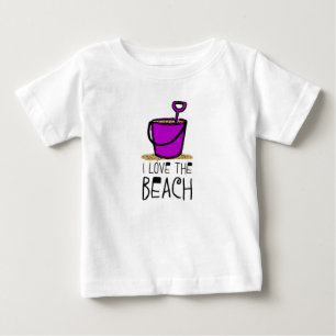 Ich Liebe Beach Sand Pail Baby T-shirt