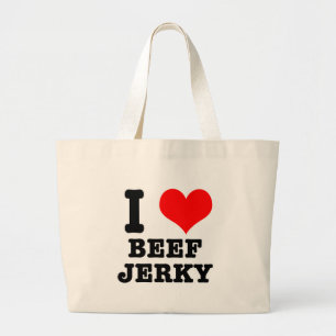 Ich liebe Beef Jerky Jumbo Stoffbeutel