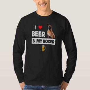 Ich Liebe Beer und mein Boxer Bulldog Mama Vater H T-Shirt