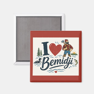 Ich liebe Bemidji Minnesota süßer Paul Bunyan Magnet