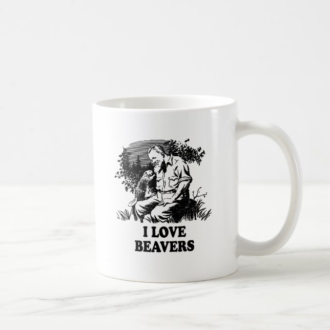 Ich liebe Biber Kaffeetasse (Rechts)