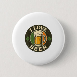 Ich liebe Bier St. Patrick Tag Trinken Irieam Irla Button