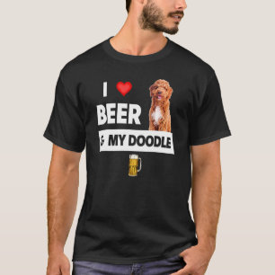 Ich Liebe Bier und meine Golden Doodle Mama Vater T-Shirt