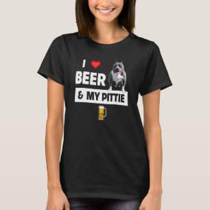 Ich liebe Bier und meine Pittie-Mutter-Vater-Pitbu T-Shirt