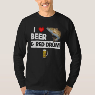 Ich liebe Bier und Rotbarsch-Angeln Lake Redfish T T-Shirt