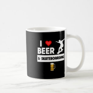 Ich liebe Bier und Skateboarding Skateboarder Tric Kaffeetasse