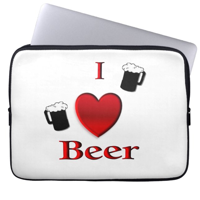 Ich liebe Bierdesign Laptopschutzhülle (Vorderseite)