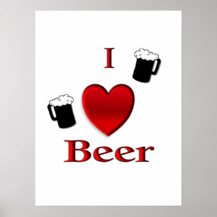 Ich liebe Bierdesign Poster